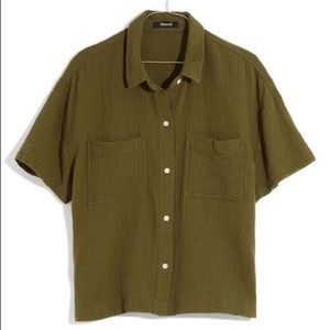 Madewell lightspun beachside shirt in kale